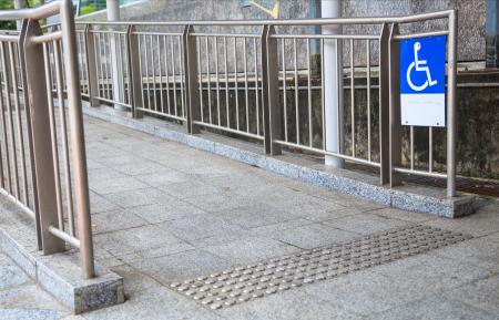Wheelchair Accessible Ramp with Accessible Sign